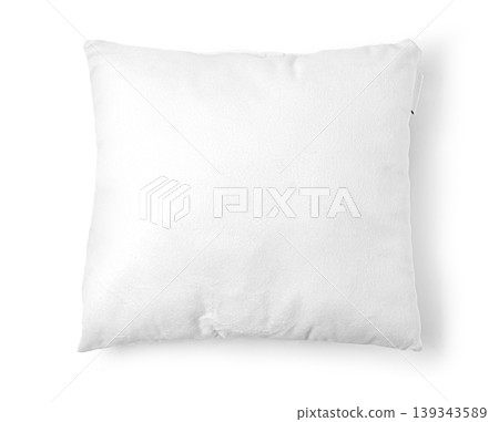 White square pillow resting on clean background for comfort 139343589