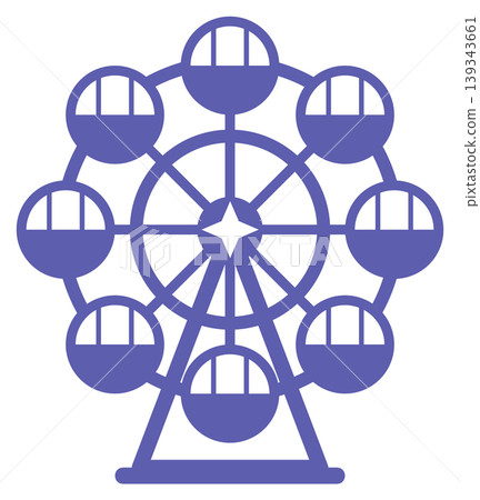 Illustration of a Ferris wheel, a popular attraction at amusement parks and theme parks. 139343661