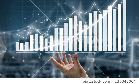 Data Visualization of Increasing Growth Trends with Chart Elements and Digital Background in Business Environment Copula Data Visualization of Increasing Growth Trends with Chart Elements and Digital Background in Business Environment Copula 139345004