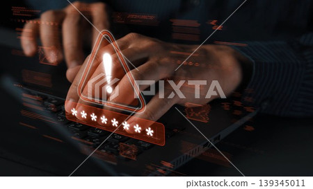 Password security breach warning with red asterisk box Marrow 139345011