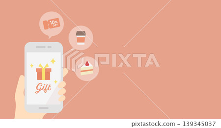 Vector illustration of a smartphone displaying a digital gift (e-gift) (suitable for banners and eye-catching images) Vector illustration of a smartphone displaying a digital gift (e-gift) (suitable for banners and eye-catching images) 139345037