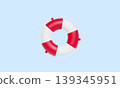 Red and White Lifebuoy. 3D Rendering.  139345951