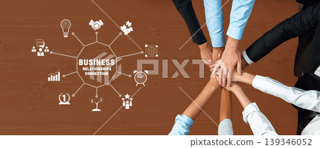Collaborative Business Connection Concept with Diverse Hands on a Table Symbolizing Teamwork, Partnership, and Innovation in a Professional Setting Quark Collaborative Business Connection Concept with Diverse Hands on a Table Symbolizing Teamwork, Partnership, and Innovation in a Professional Setting Quark 139346052