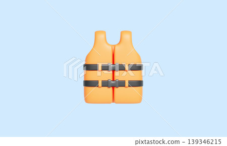 Orange Life Jacket. 3D Rendering. Orange Life Jacket. 3D Rendering. 139346215