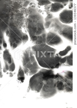 Black ink wash backgrund with swirls and cloud like marks Black ink wash backgrund with swirls and cloud like marks 139346377