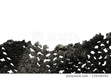 Close up of vintage black gothic lace fabric white on black background embroidery 139346393