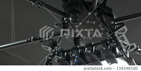 Carbon frame body and wings of drone equipment heavy bomber Ukrainian military drone development concept 139346580