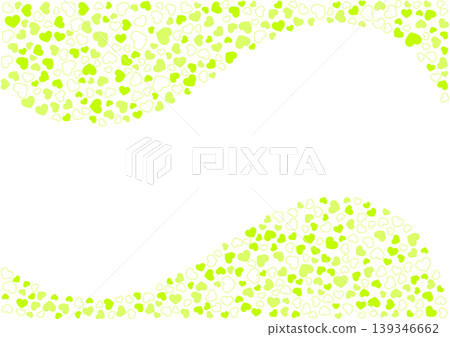 Heart pattern background Yellow-green 3-color border and solid color heart Heart pattern background Yellow-green 3-color border and solid color heart 139346662
