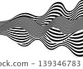 Abstract vector background with black and white wavy lines and optical illusion of movement. Eps 10 139346783