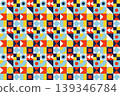 Seamless mid-century modern geometric pattern with vibrant shapes. Eps 10 139346784