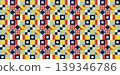 Seamless retro geometric pattern with vibrant abstract shapes and mosaic tiles. Eps 10 139346786