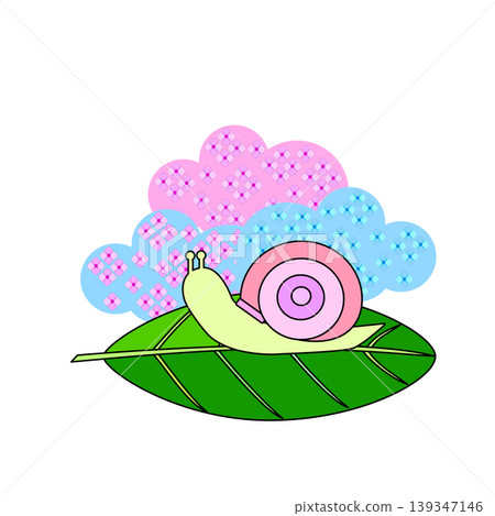 蝸牛、樹葉和繡球花 蝸牛、樹葉和繡球花 139347146