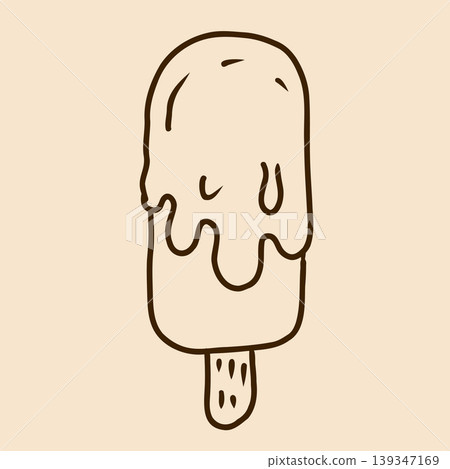Vector hand drawn doodle illustration of ice cream. Line art illustration perfect for summer design. Vector hand drawn doodle illustration of ice cream. Line art illustration perfect for summer design. 139347169