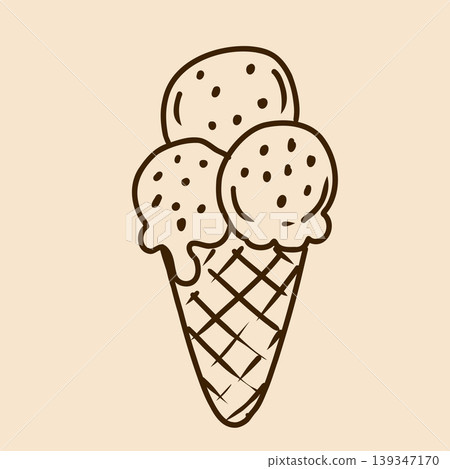 Hand drawn vector doodle illustration of ice cream cone. Hand drawn vector doodle illustration of ice cream cone. 139347170