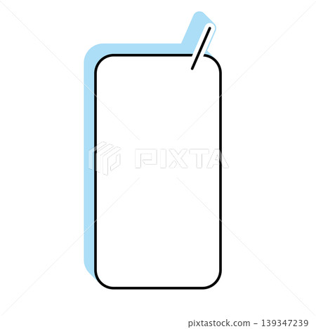 Simple vertical, elongated speech bubble illustration with rounded corners on a white background. 139347239