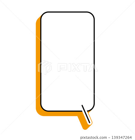 Simple vertical, elongated speech bubble illustration with rounded corners on a white background. Simple vertical, elongated speech bubble illustration with rounded corners on a white background. 139347264