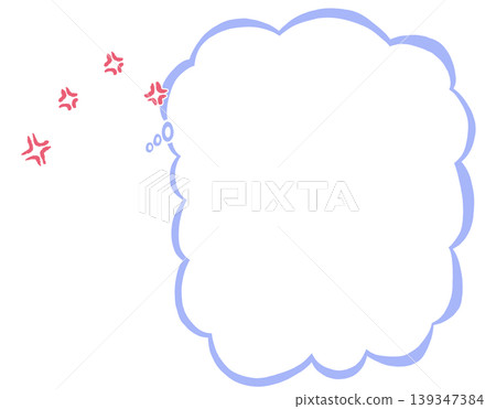 Cloud-shaped speech bubble, annoyance mark 139347384