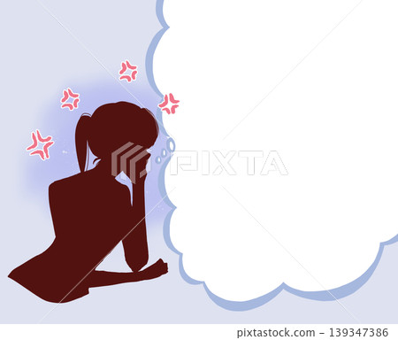 一個惱怒的女人(剪影)(對話框) 一個惱怒的女人(剪影)(對話框) 139347386