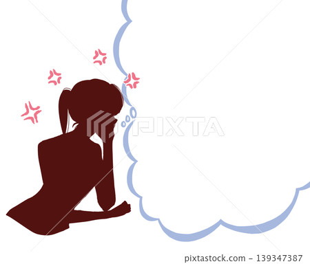 An annoyed woman (silhouette) (speech bubble) An annoyed woman (silhouette) (speech bubble) 139347387