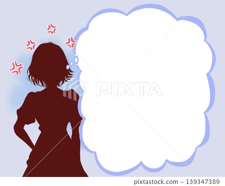 An annoyed woman (silhouette) (speech bubble) An annoyed woman (silhouette) (speech bubble) 139347389