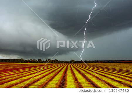 Flax fields in Normandy, France 139347480
