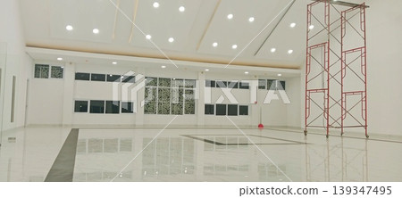 Large hall with modern lighting Large hall with modern lighting 139347495