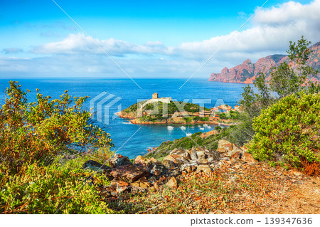 Amazing view of Girolata bay in natural reserve of Scandola. Amazing view of Girolata bay in natural reserve of Scandola. 139347636