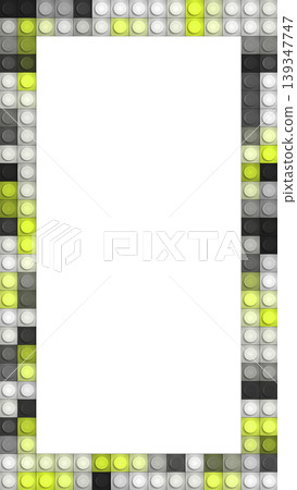 Frame of plastic building blocks, toy bricks, illustration with geometric pattern Frame of plastic building blocks, toy bricks, illustration with geometric pattern 139347747