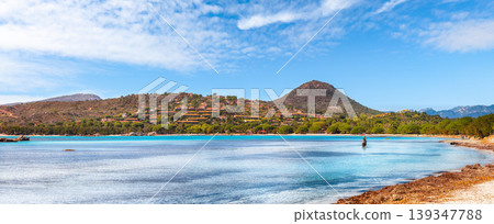 Breathtaking view of  beach of Santa Giulia resort. 139347788