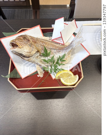 One whole sea bream, celebratory meal One whole sea bream, celebratory meal 139347797