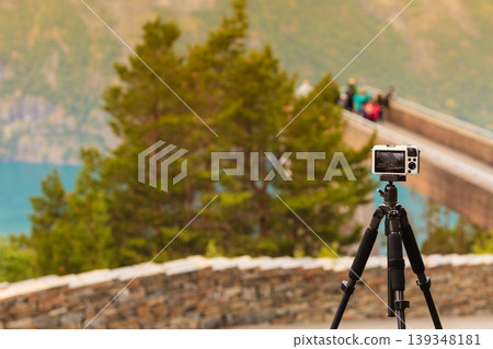 Camera in mountains, photography in wildlife Camera in mountains, photography in wildlife 139348181