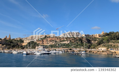 Harbor view from inside the bay of Gozo 139348302