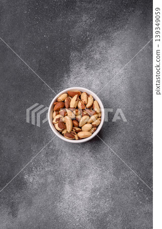 Brazil nuts, raw and shelled, are a source of selenium and a healthy food ingredient. Brazil nuts Brazil nuts, raw and shelled, are a source of selenium and a healthy food ingredient. Brazil nuts 139349059