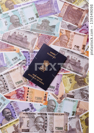 Indian passport, a document for travel, leisure, and work. Passport of India Indian passport, a document for travel, leisure, and work. Passport of India 139349098