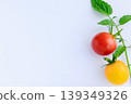 色彩鮮豔的櫻桃番茄和葉子（夏季蔬菜） 139349326