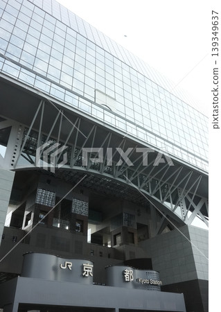 Kyoto's gateway: The beautiful exterior of JR Kyoto Station, featuring modern truss architecture. Kyoto's gateway: The beautiful exterior of JR Kyoto Station, featuring modern truss architecture. 139349637