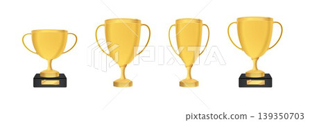 Winner cup isolated. Golden trophy on a transparent background. Vector illustration. Winner cup isolated. Golden trophy on a transparent background. Vector illustration. 139350703