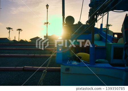 A ship illuminated by the morning sun A ship illuminated by the morning sun 139350785