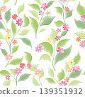 Floral leaf green seamless pattern. Branch with leaves ornamental texture. Flourish nature summer garden textured background 139351932