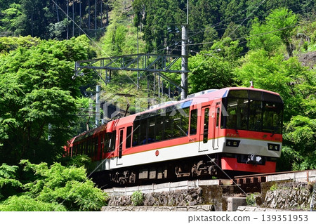 Railway, train, Kyoto, Mount Eizan, Eiden, Rakuhoku, Kurama, Kibuneguchi, fresh greenery, green, May, wind 139351953