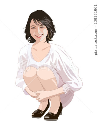 圖：一位四十多歲面帶微笑的女子蹲著。 139351961