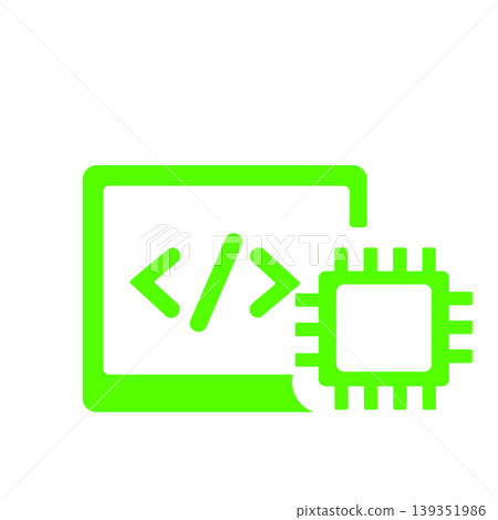 AI-powered code generation and programming development icon (green) AI-powered code generation and programming development icon (green) 139351986