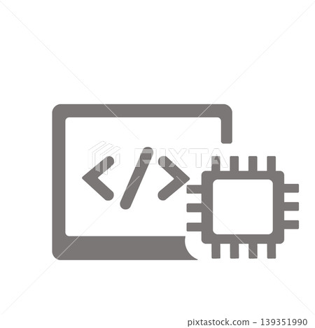 AI-powered code generation and programming development icon (gray) AI-powered code generation and programming development icon (gray) 139351990