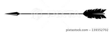 Black silhouette semi-realistic arrow for bow 139352702