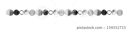 [Transparent Background] Ink Painting Decorative Border with Connected Circles 139352715