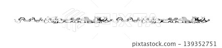 [Transparent Background] Decorative border drawn with ink wash lines, shading, and bleeding effects. 139352751