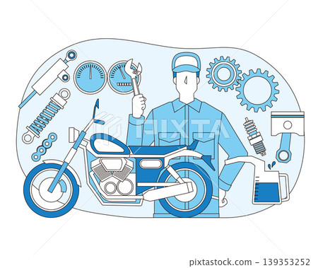 維修摩托車的男子 維修摩托車的男子 139353252