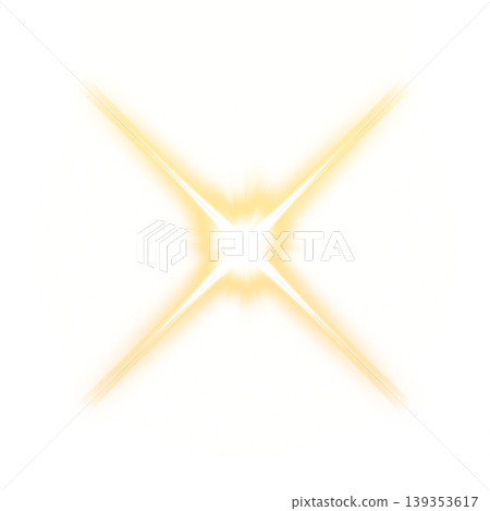 Gold X-shaped diagonal rays and diagonal cross flare material Gold X-shaped diagonal rays and diagonal cross flare material 139353617
