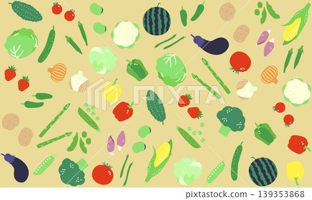 Natural color wallpaper background materials using spring and summer vegetables Natural color wallpaper background materials using spring and summer vegetables 139353868