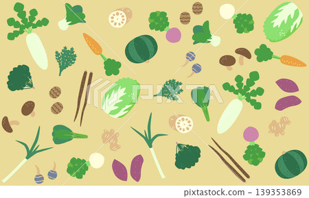 以秋冬季蔬菜為原料的天然色調壁紙背景材料。 以秋冬季蔬菜為原料的天然色調壁紙背景材料。 139353869